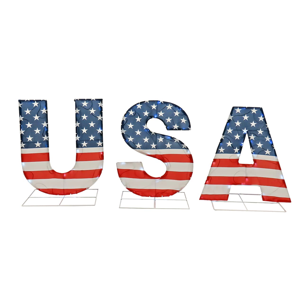 18" Patriotic "USA" Outdoor LED Light Up Lawn Décor